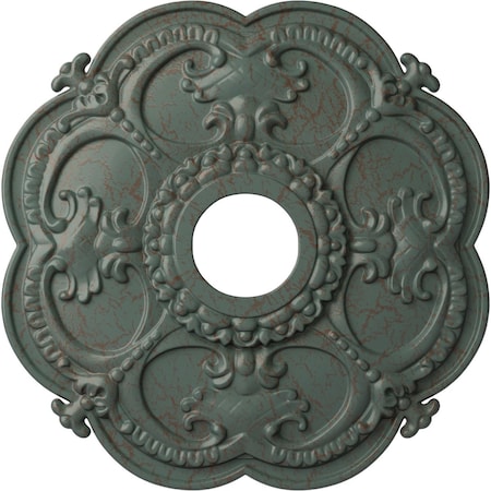 Ekena Millwork Rotherham Ceiling Medallion (Canopies up to 3 1/2"), 18"OD x 3 1/2"ID x 1 1/2"P, Cloud Burst Crackle CM17ROCBC